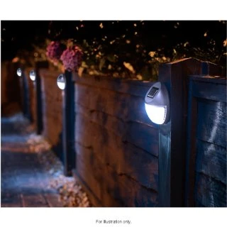 Solar Powered Fence Lights 10pk Silver - Cool White - Image 3