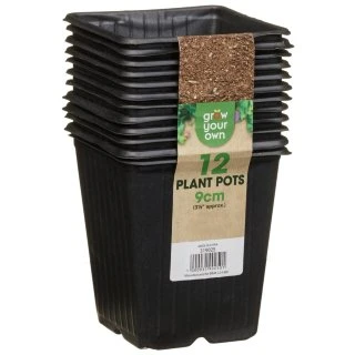 B&M Black Plant Pots 12pk - Image 3