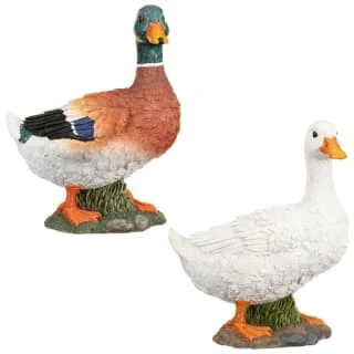 B&M Resin Duck Garden Ornament - White - Image 3