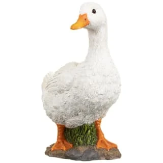 B&M Resin Duck Garden Ornament - White - Image 2
