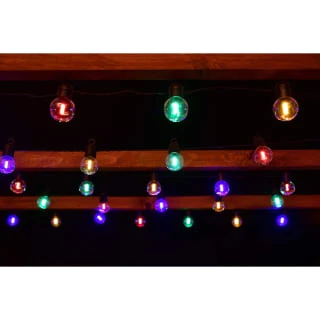 Solar Powered Bulb String Lights 50pk - Multicolour - Image 2