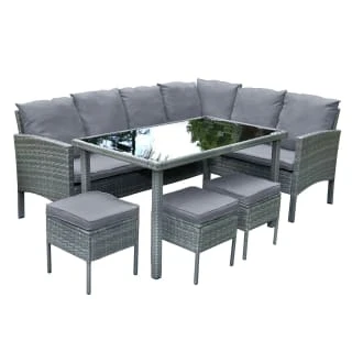 Sorrento Large Dining Rattan Effect Corner Set - Image 2