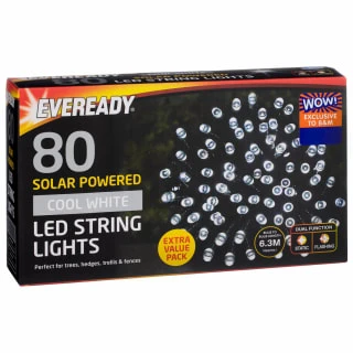 Eveready Solar Powered LED String Lights 80pk - Cool White - Image 2