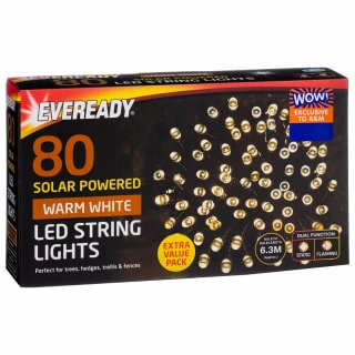 Eveready Solar Powered LED String Lights 80pk - Warm White - Image 2