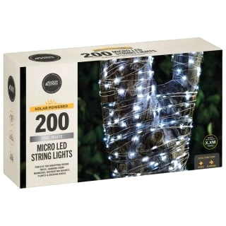 Solar Powered Micro LED Lights 200pk - Cool White - Image 3