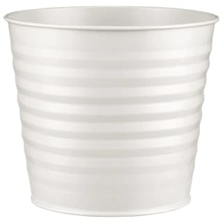 B&M Ribbed Matt Tin Planter - Cream