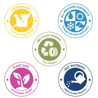 B&M Octavia Planter 28cm - Pewter - Image 3