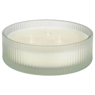 B&M Frosted 3 Wick Candle - White