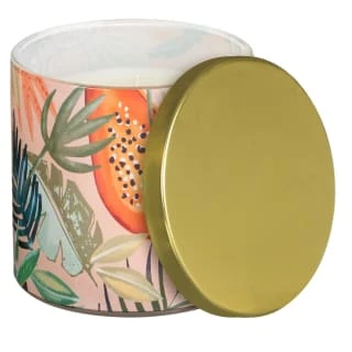 B&M Printed Candle With Gold Lid