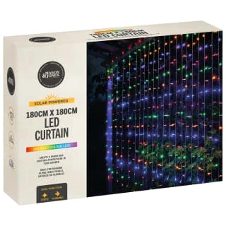 Solar Powered LED Curtain 180cm - 266 Multicolour Lights - Image 2