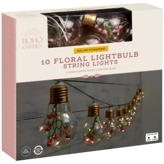 10 Solar Floral Lightbulb String Lights - Image 3