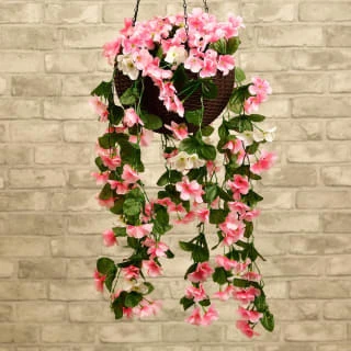 Solar Powered Artificial Floral Hanging Basket - Image 2