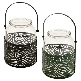 B&M Urban Eden Glass & Metal Jar - Black - Image 2