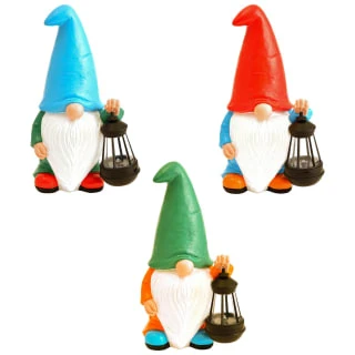 B&M Garden Gonk Ornament With Solar Lantern - Red - Image 3