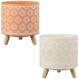 B&M Planter On Tripod Stand - Cream - Image 2