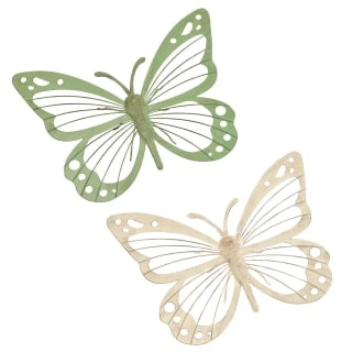 B&M Large Metal Butterfly Wall Art - Cream - Image 2