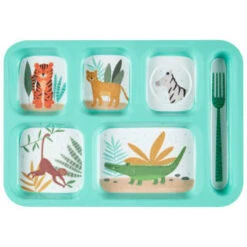 B&M Little Safari Large Kids Platter - Blue