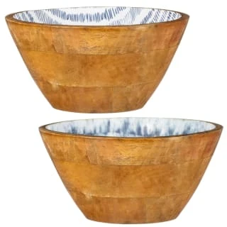 B&M Ocean Air Wooden Bowl - Stripes - Image 3